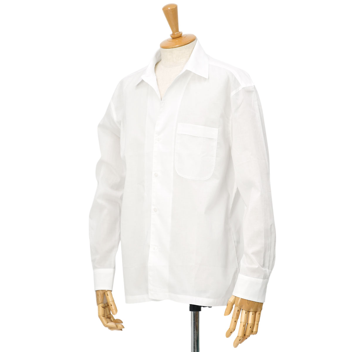 Placide【プラシーデ】レギュラーカラーシャツ Plain L/S Shirt Solid Off White コットン オフホワイト